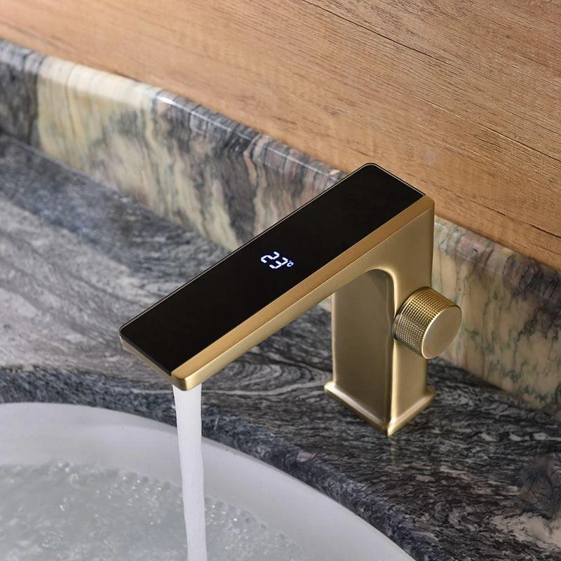 Modern Vessel Sink Tap Digital Display Knob Handle Low Arc Tap -Bathlova