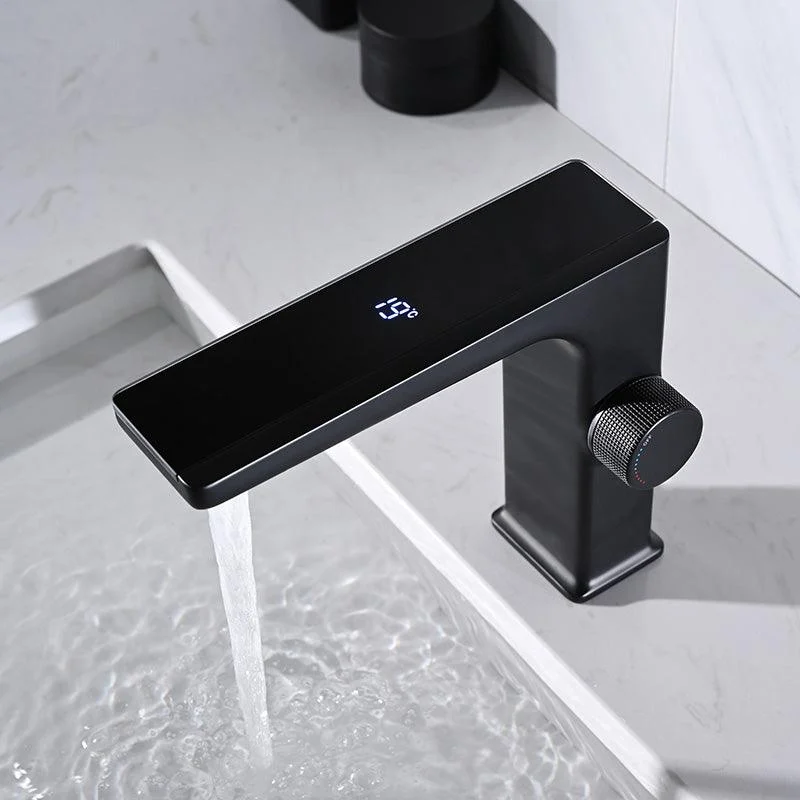 Modern Vessel Sink Tap Digital Display Knob Handle Low Arc Tap -Bathlova