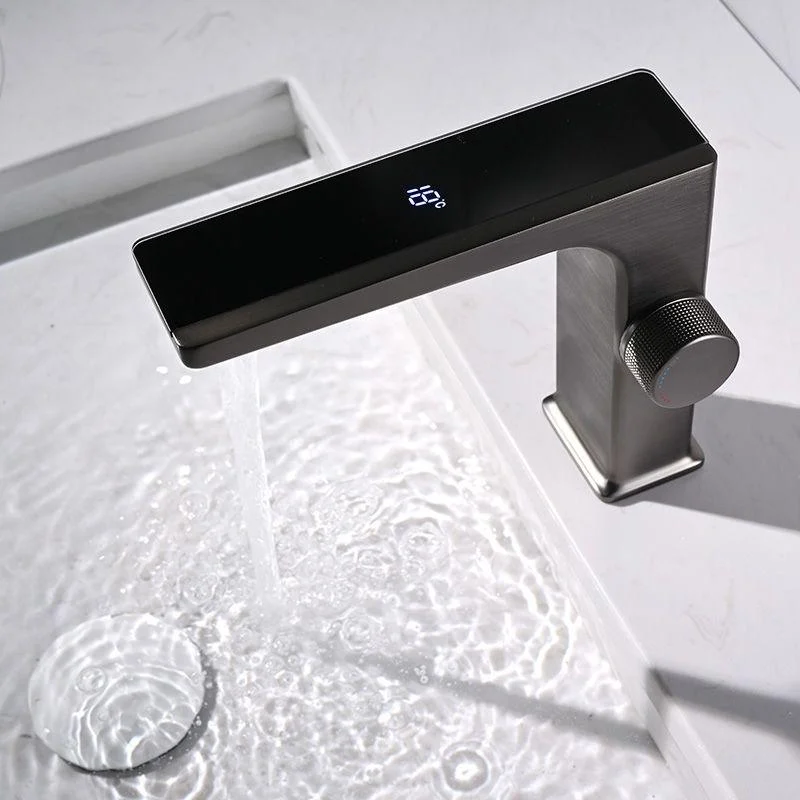 Modern Vessel Sink Tap Digital Display Knob Handle Low Arc Tap -Bathlova