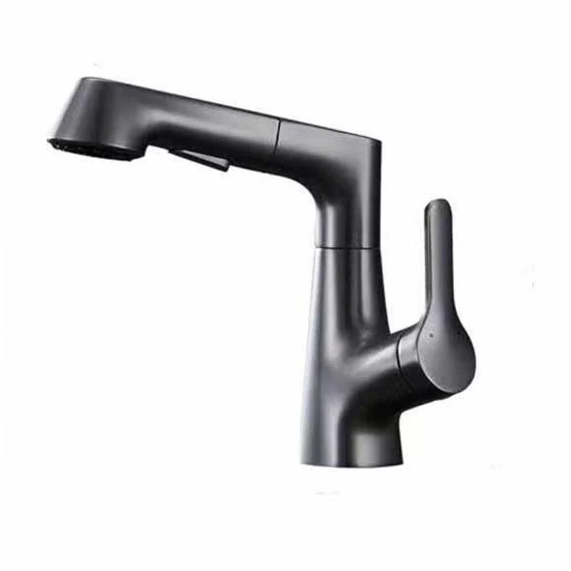 Modern Vessel Sink Tap Lever Handle Copper Low Arc Retractable Vessel Tap -Bathlova