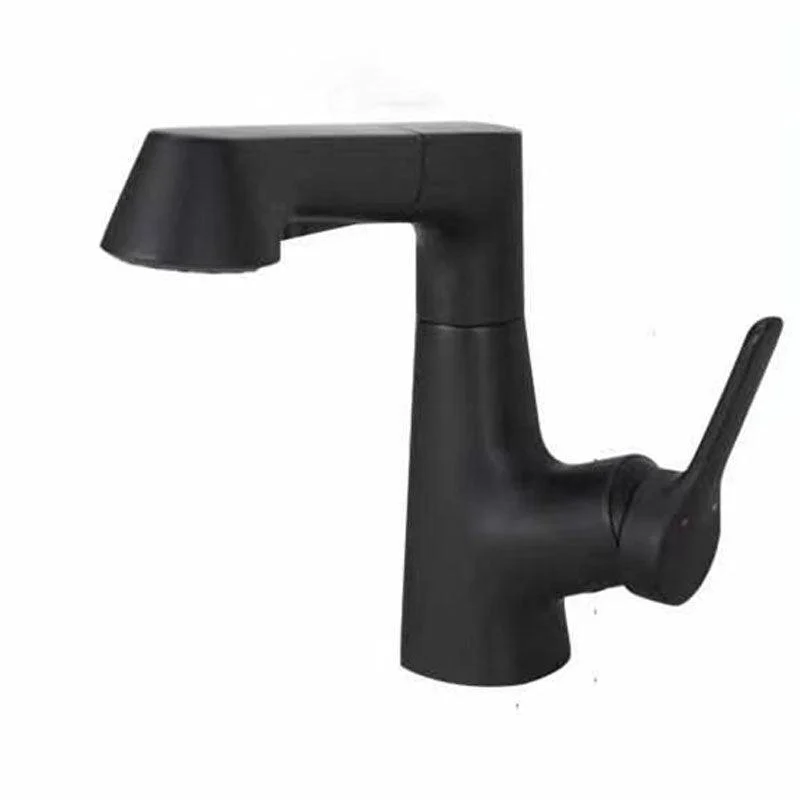 Modern Vessel Sink Tap Lever Handle Copper Low Arc Retractable Vessel Tap -Bathlova