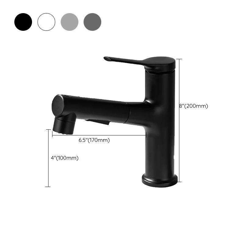 Modern Vessel Sink Tap Lever Handle with Pull Down Sprayer -Bathlova