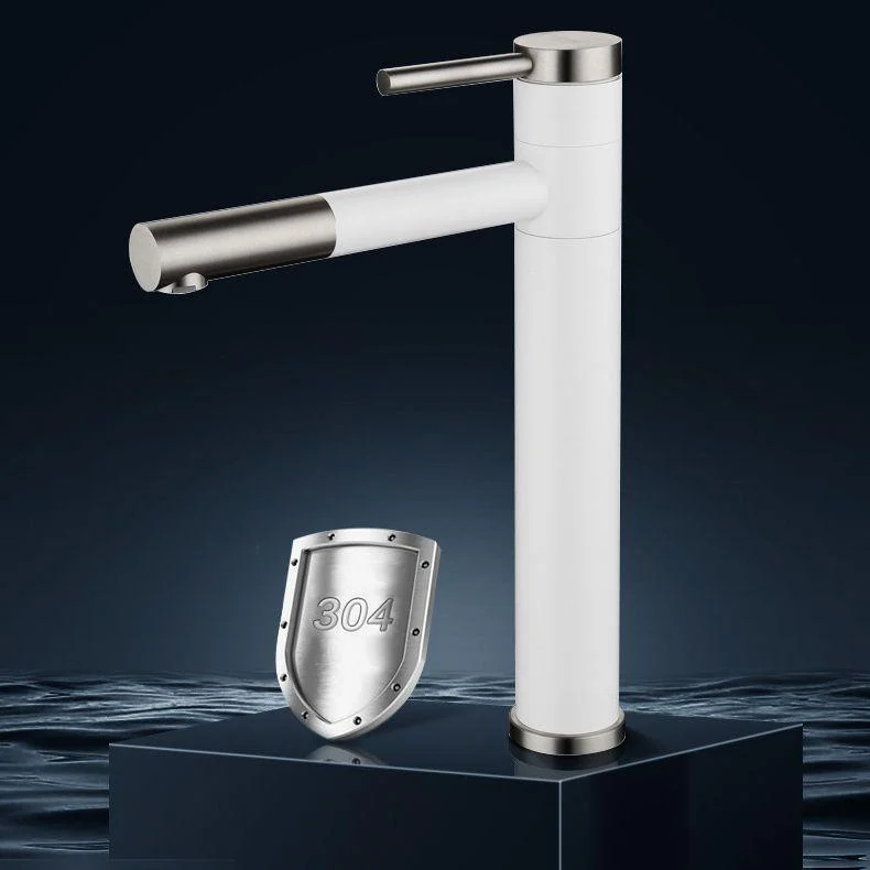 Modern Vessel Sink Tap Stainless Steel Single Handle Low Arc Retractable Vessel Tap -Bathlova