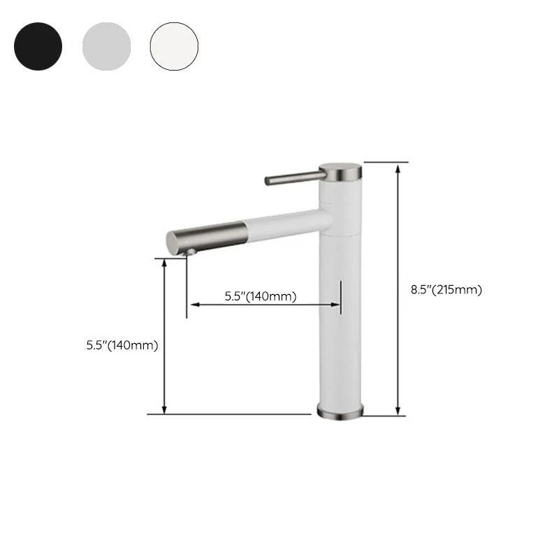 Modern Vessel Sink Tap Stainless Steel Single Handle Low Arc Retractable Vessel Tap -Bathlova