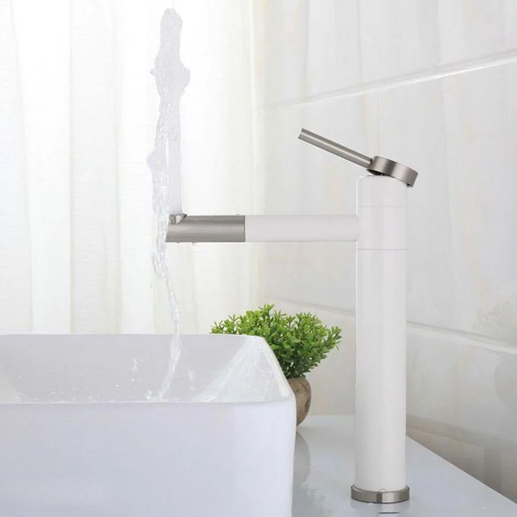 Modern Vessel Sink Tap Stainless Steel Single Handle Low Arc Retractable Vessel Tap -Bathlova