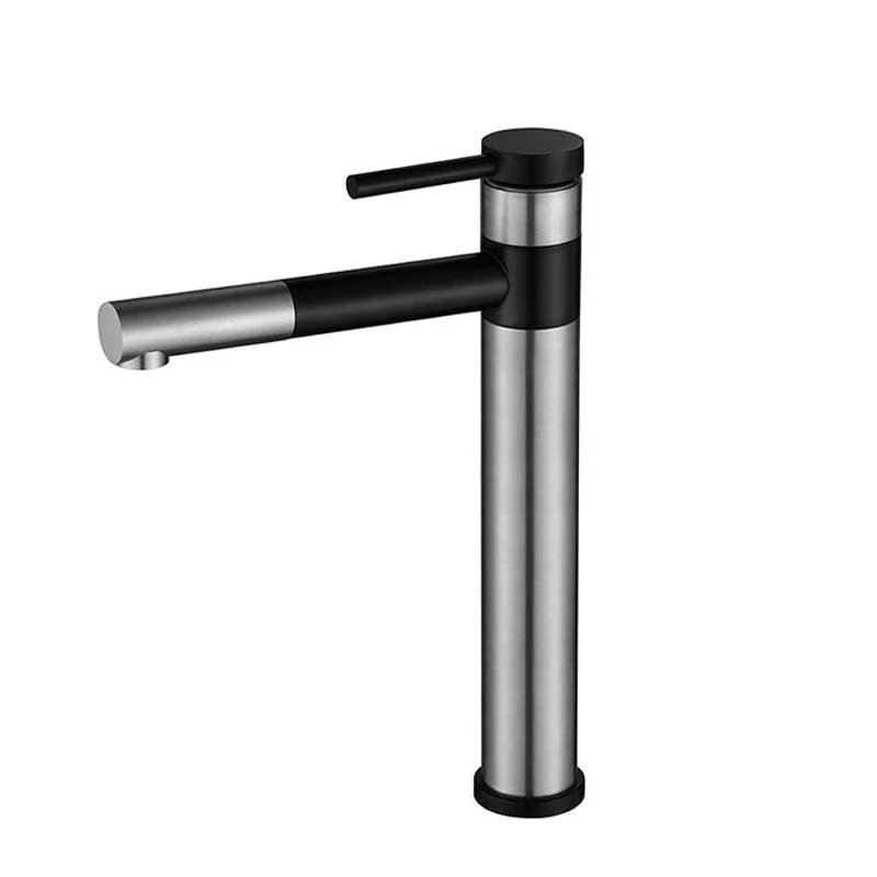 Modern Vessel Sink Tap Stainless Steel Single Handle Low Arc Retractable Vessel Tap -Bathlova