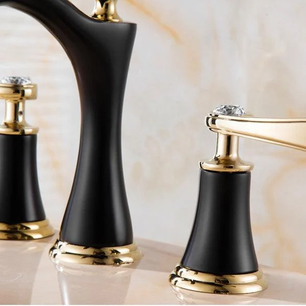 Modern Vessel Tap Brass 2 Handles Low Arc Vessel Tap for Home -Bathlova