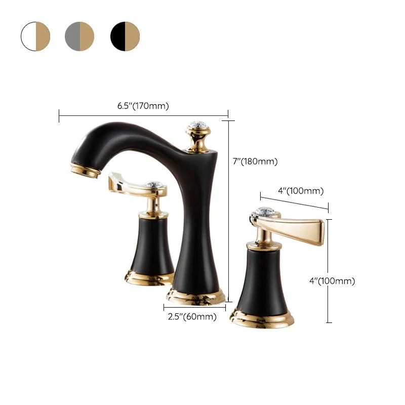 Modern Vessel Tap Brass 2 Handles Low Arc Vessel Tap for Home -Bathlova