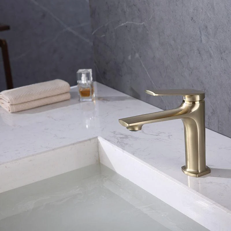 Modern Vessel Tap Brass Lever Handles Low Arc Basin Lavatory Tap -Bathlova