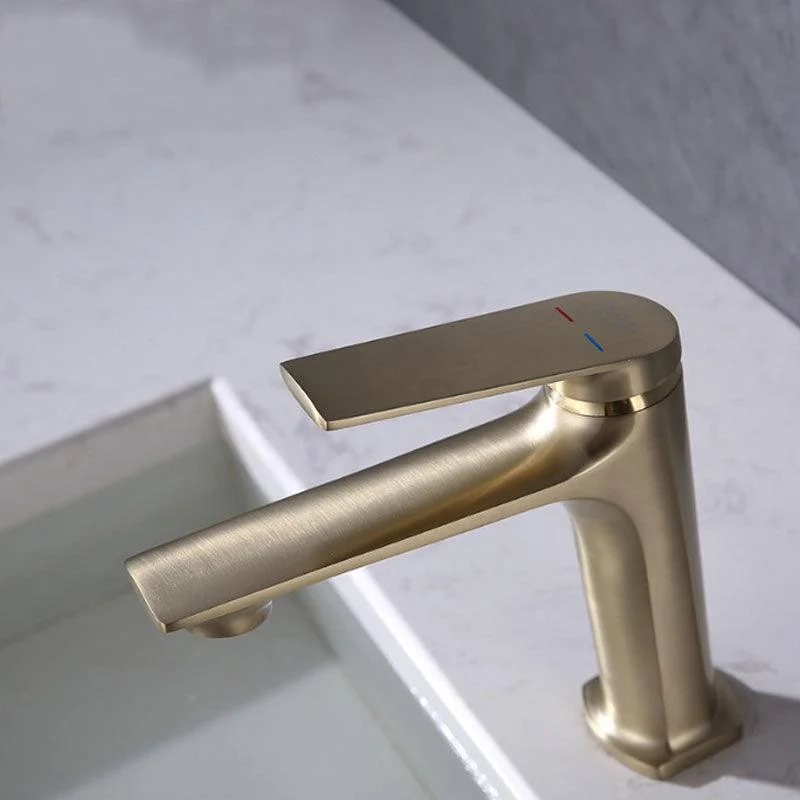 Modern Vessel Tap Brass Lever Handles Low Arc Basin Lavatory Tap -Bathlova