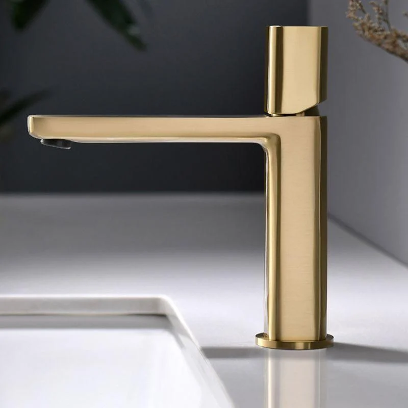 Modern Vessel Tap Brass Lever Handles Low Arc Bathroom Sink Tap -Bathlova