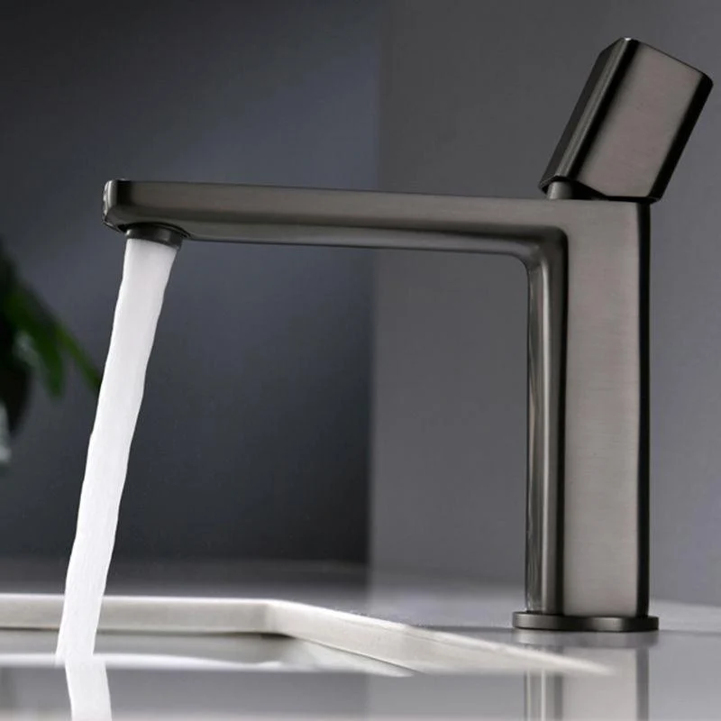 Modern Vessel Tap Brass Lever Handles Low Arc Bathroom Sink Tap -Bathlova