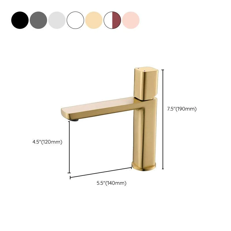 Modern Vessel Tap Brass Lever Handles Low Arc Bathroom Sink Tap -Bathlova