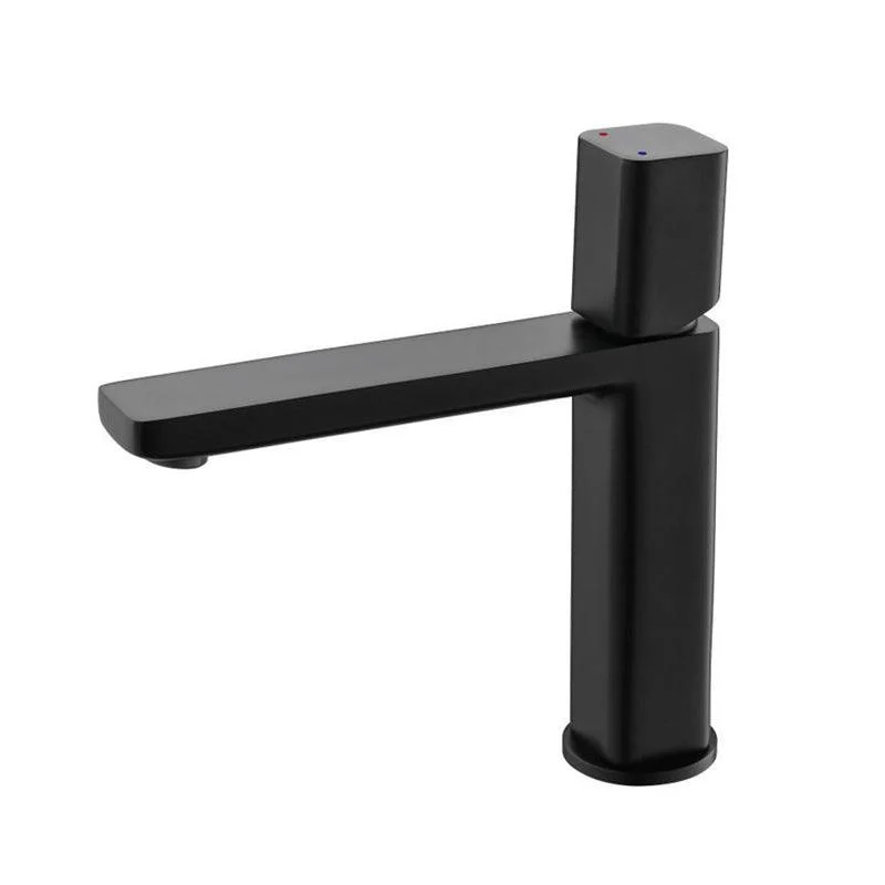 Modern Vessel Tap Brass Lever Handles Low Arc Bathroom Sink Tap -Bathlova