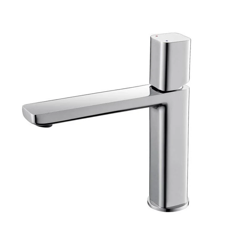 Modern Vessel Tap Brass Lever Handles Low Arc Bathroom Sink Tap -Bathlova