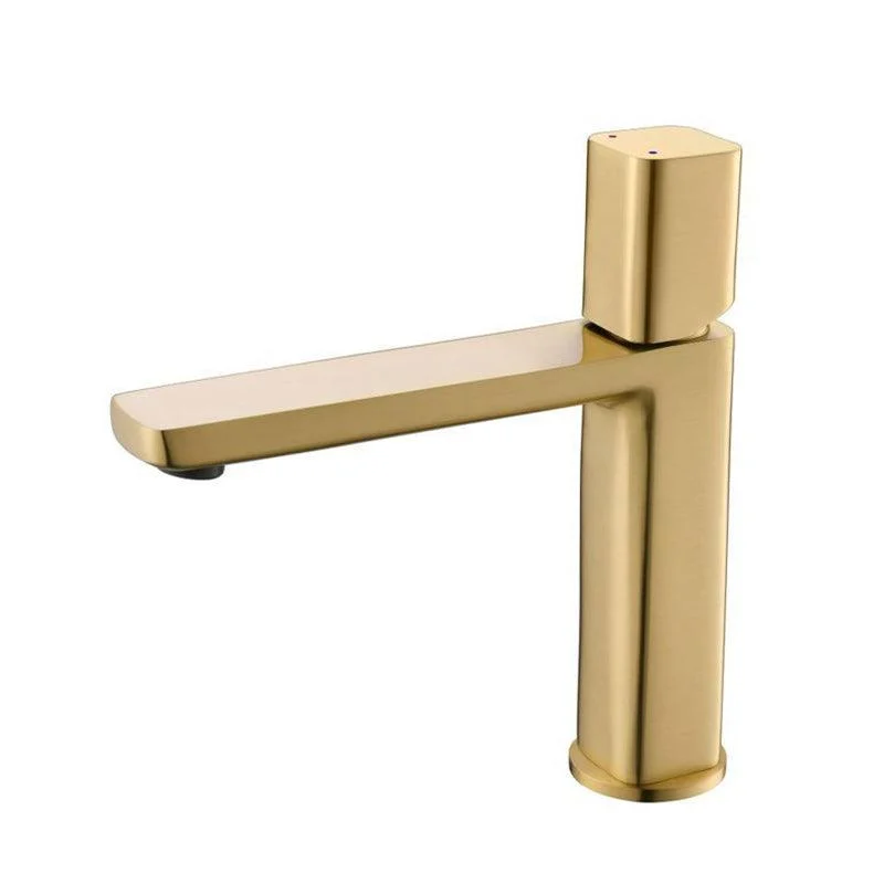 Modern Vessel Tap Brass Lever Handles Low Arc Bathroom Sink Tap -Bathlova