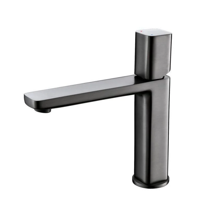 Modern Vessel Tap Brass Lever Handles Low Arc Bathroom Sink Tap -Bathlova