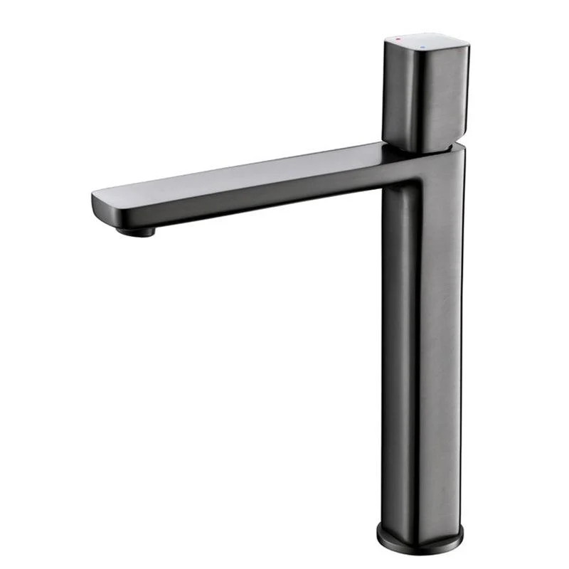 Modern Vessel Tap Brass Lever Handles Low Arc Bathroom Sink Tap -Bathlova