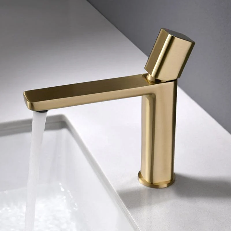 Modern Vessel Tap Brass Lever Handles Low Arc Bathroom Sink Tap -Bathlova