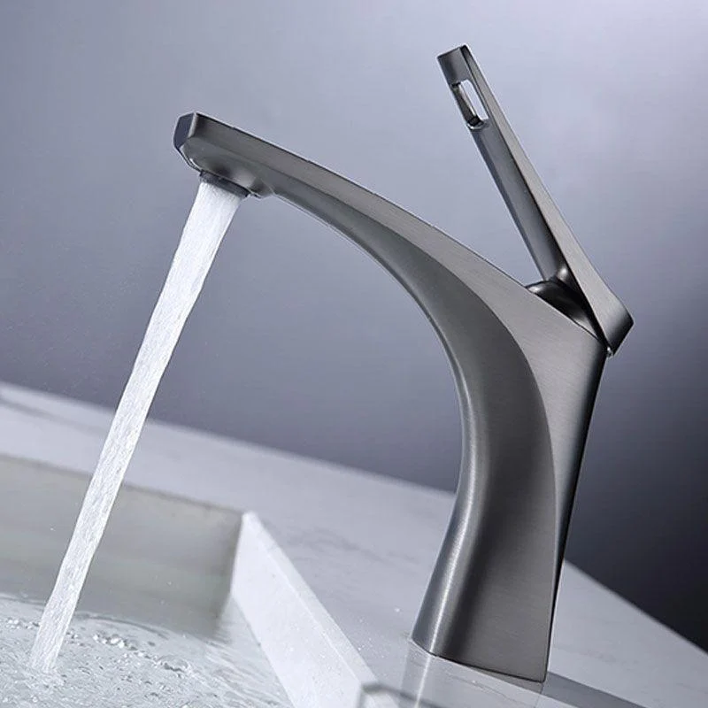 Modern Vessel Tap Brass Lever Handles Low Arc with Water Hose Bathroom Vessel Tap -Bathlova