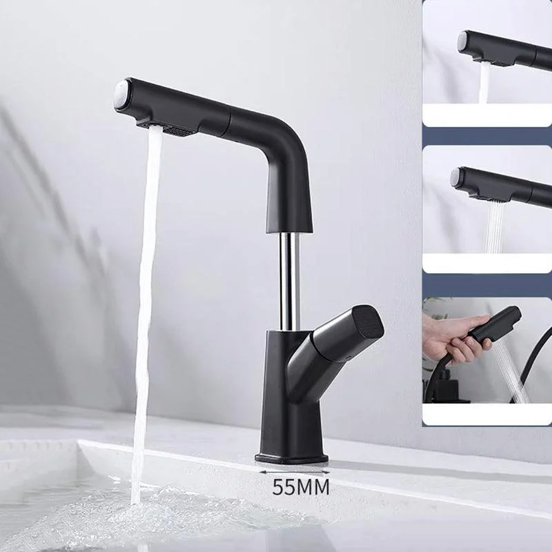 Modern Vessel Tap Brass Lever Handles Swivel Spout Bathroom Sink Tap -Bathlova