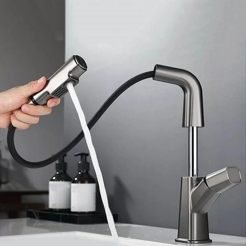 Modern Vessel Tap Brass Lever Handles Swivel Spout Bathroom Sink Tap -Bathlova