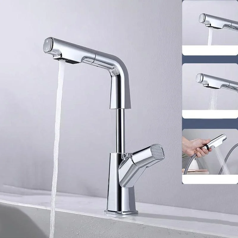 Modern Vessel Tap Brass Lever Handles Swivel Spout Bathroom Sink Tap -Bathlova