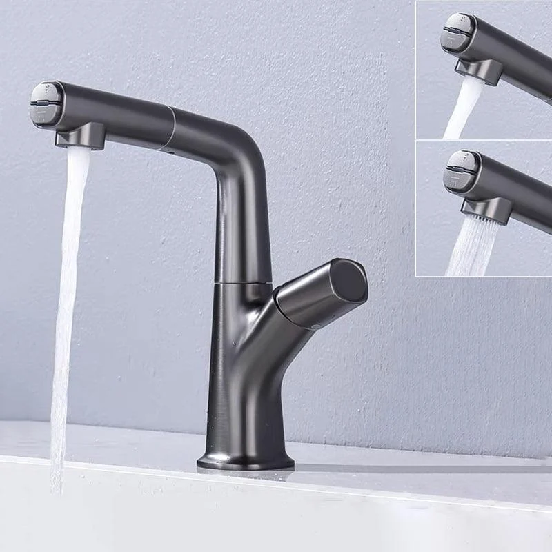 Modern Vessel Tap Brass Lever Handles Swivel Spout Bathroom Sink Tap -Bathlova