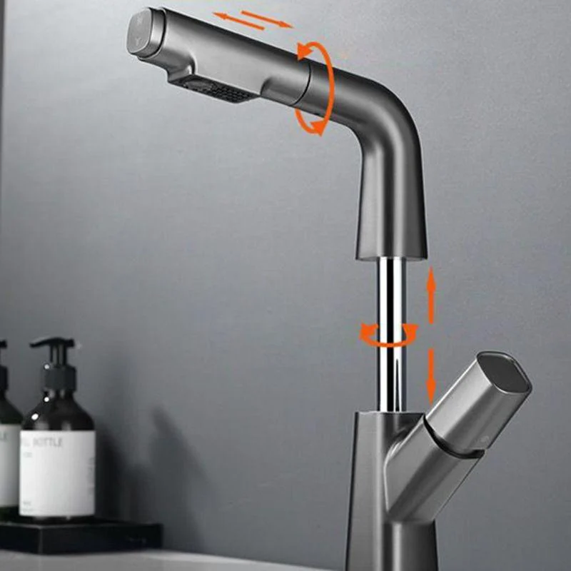 Modern Vessel Tap Brass Lever Handles Swivel Spout Bathroom Sink Tap -Bathlova