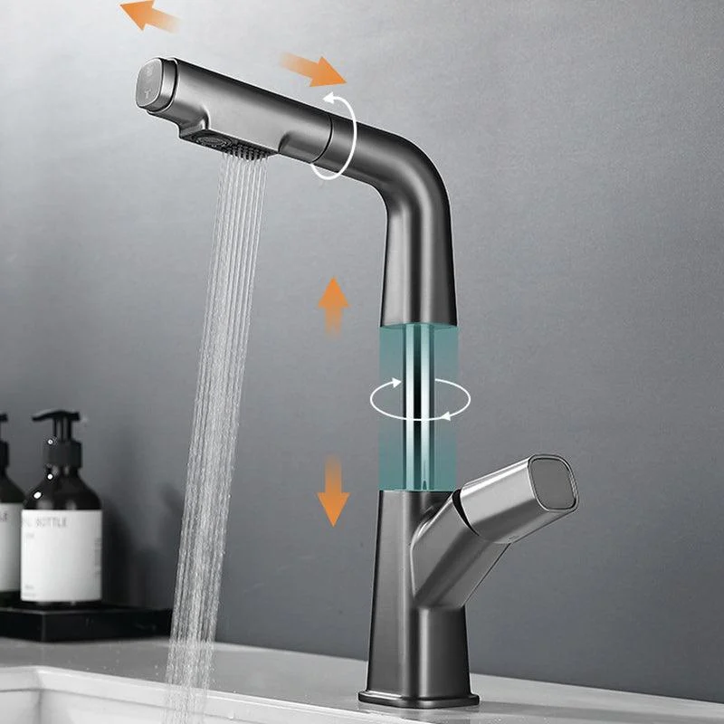 Modern Vessel Tap Brass Lever Handles Swivel Spout Vessel Sink Bathroom Tap -Bathlova