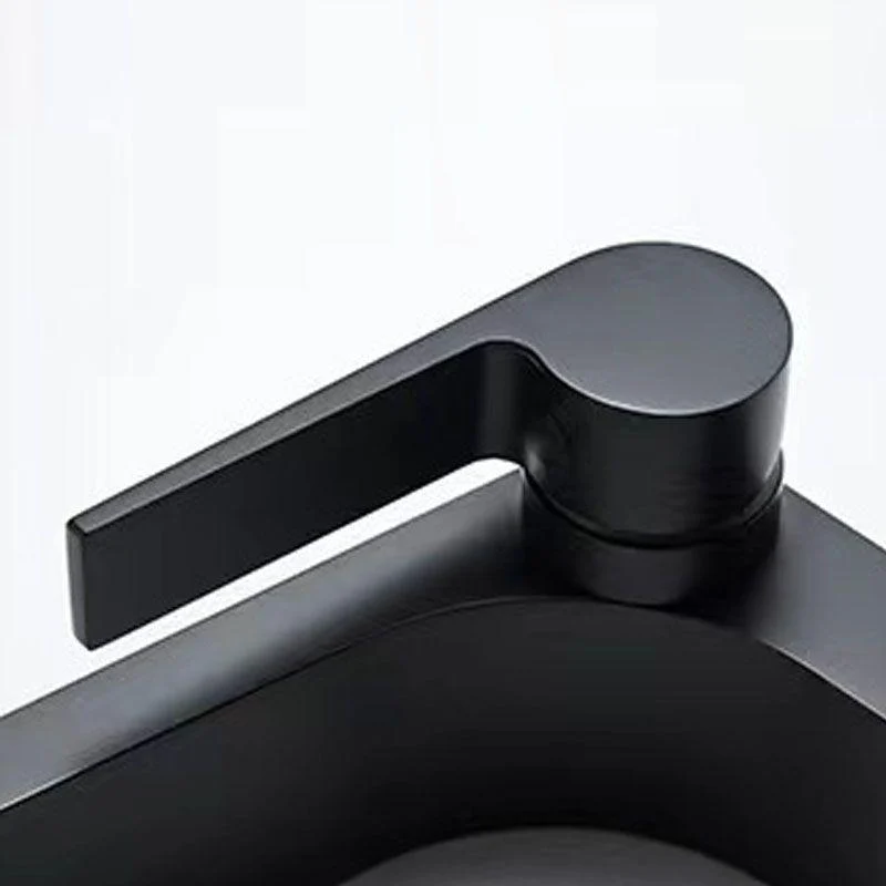 Modern Vessel Tap Brass Lever Handles Waterfall Spout Bathroom Sink Tap -Bathlova