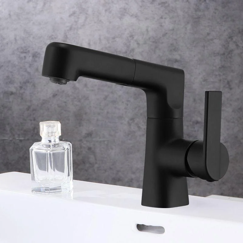 Modern Vessel Tap Copper Pure Color Single Handle Retractable Vessel Tap -Bathlova