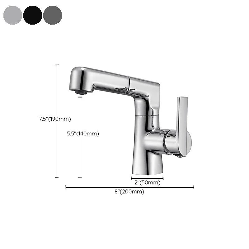 Modern Vessel Tap Copper Pure Color Single Handle Retractable Vessel Tap -Bathlova