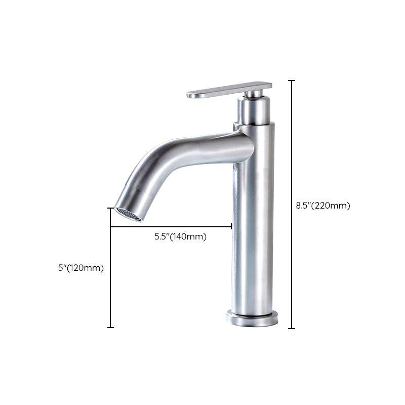 Modern Vessel Tap Stainless Steel Low Arc Basin Lavatory Tap -Bathlova