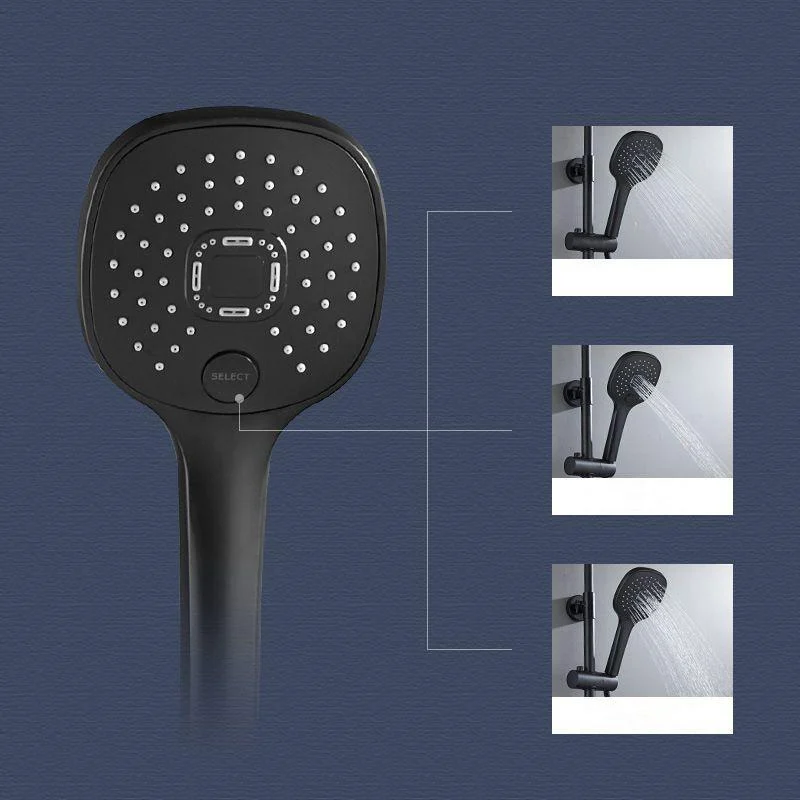 Modern Volume Control Shower Dual Shower Head Square Shower Tap with Massage Jets -Bathlova