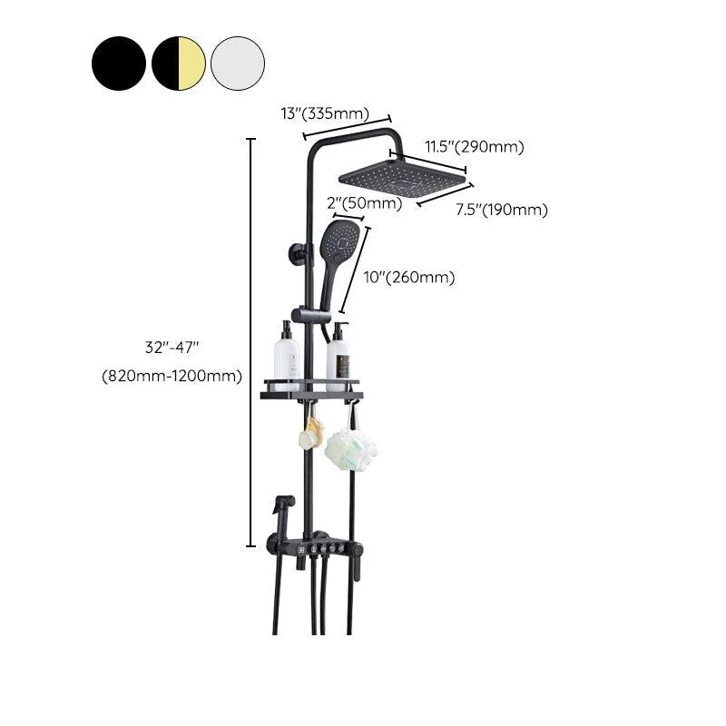 Modern Volume Control Shower Dual Shower Head Square Shower Tap with Massage Jets -Bathlova