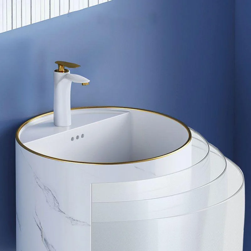 Modern Wall Mount Bathroom Sink Square Porcelain with Tap Vessel Sink -Bathlova