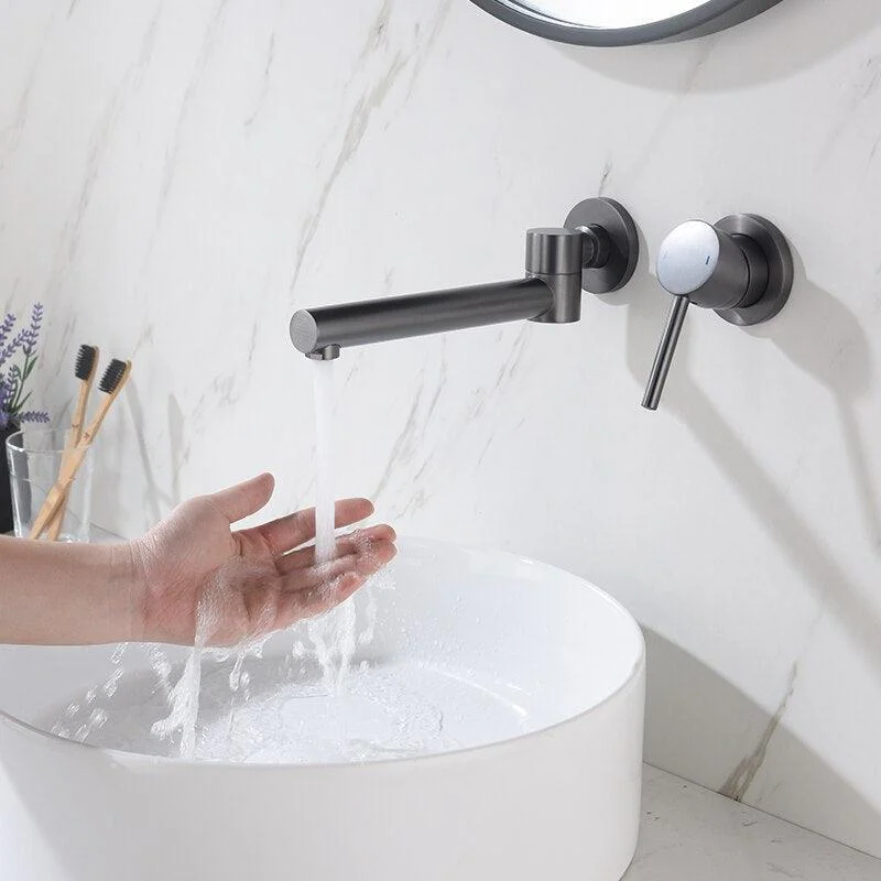 Modern Wall Mount Wash Basin Tap with Smart Tap and Swivel Spout -Bathlova