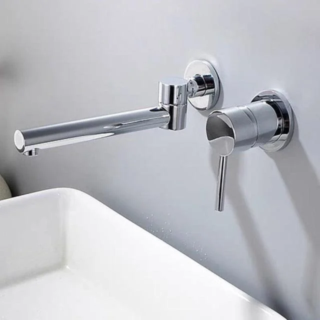 Modern Wall Mount Wash Basin Tap with Smart Tap and Swivel Spout -Bathlova