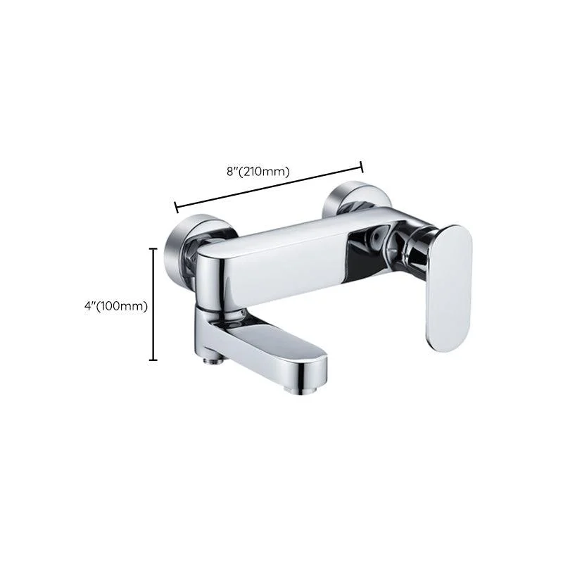 Modern Wall Mounted Bath Tap Trim Metal Single Handle Tub Tap Trim -Bathlova