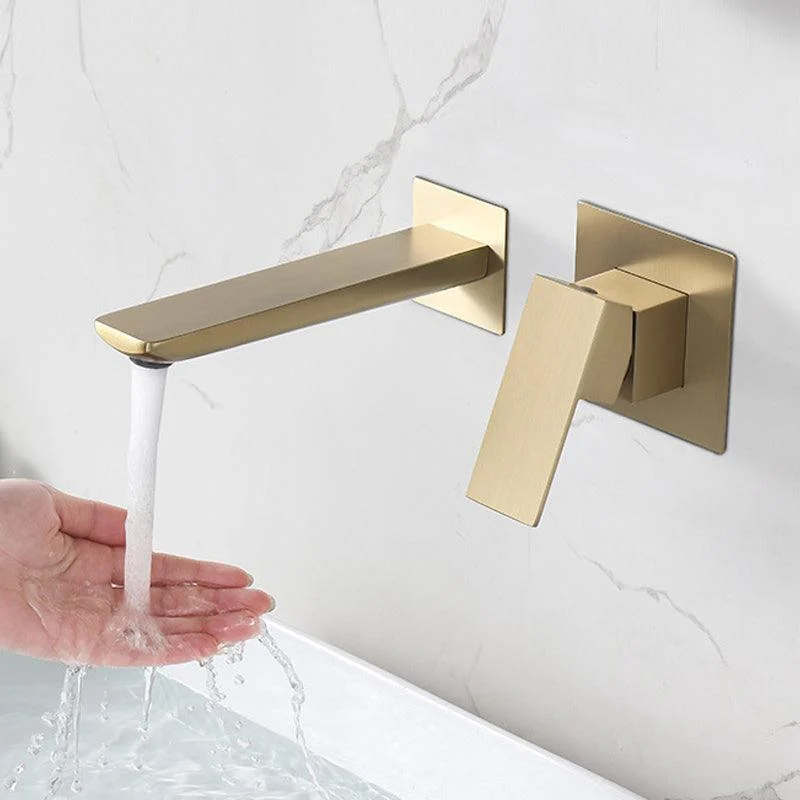 Modern Wall Mounted Bathroom Tap Copper Low Arc Vessel Tap for Bathroom -Bathlova