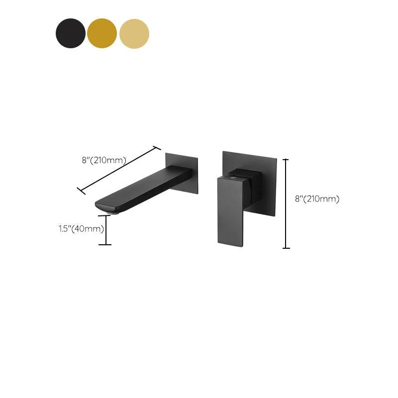 Modern Wall Mounted Bathroom Tap Copper Low Arc Vessel Tap for Bathroom -Bathlova