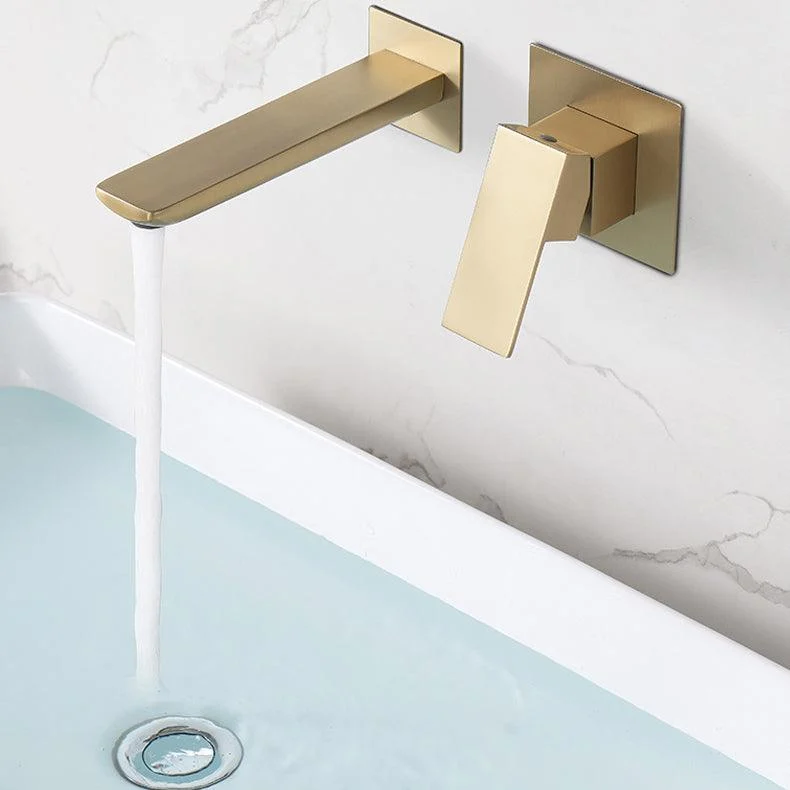 Modern Wall Mounted Bathroom Tap Copper Low Arc Vessel Tap for Bathroom -Bathlova