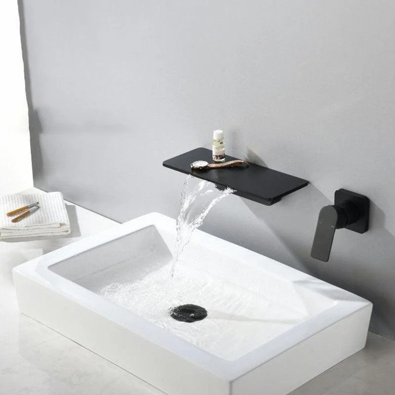 Modern Wall Mounted Bathroom Tap Waterfall Spout Vessel Sink Tap -Bathlova