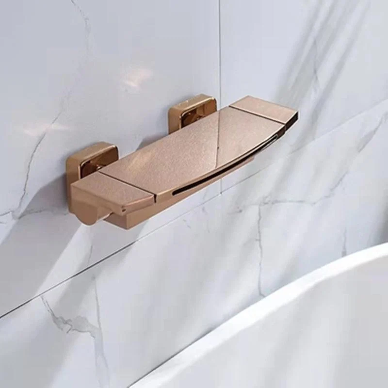 Modern Wall Mounted Copper Tub Filler Low Arc Waterfall Tub Tap Trim -Bathlova