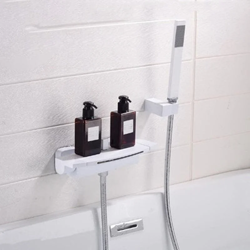 Modern Wall Mounted Copper Tub Filler Low Arc Waterfall Tub Tap Trim -Bathlova