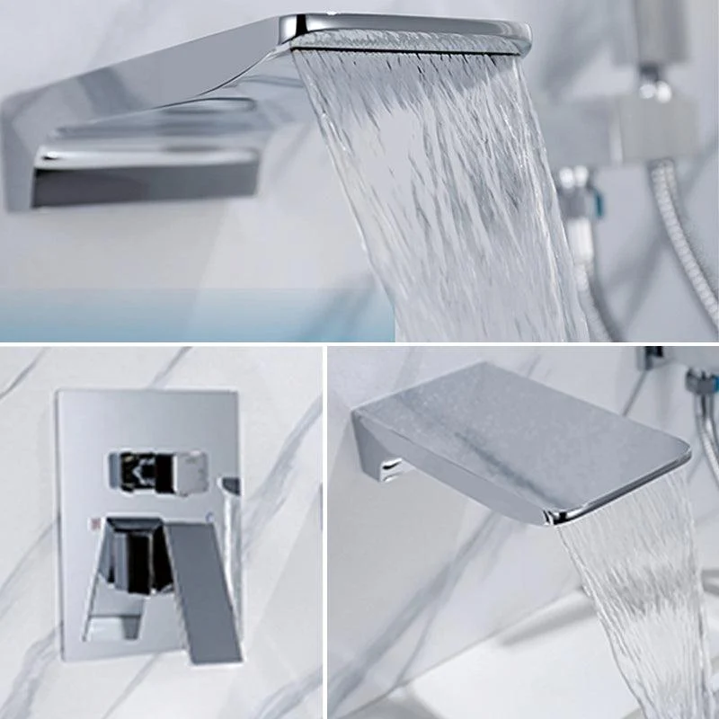 Modern Wall Mounted Metal Tub Filler Low Arc Bathroom Tap -Bathlova