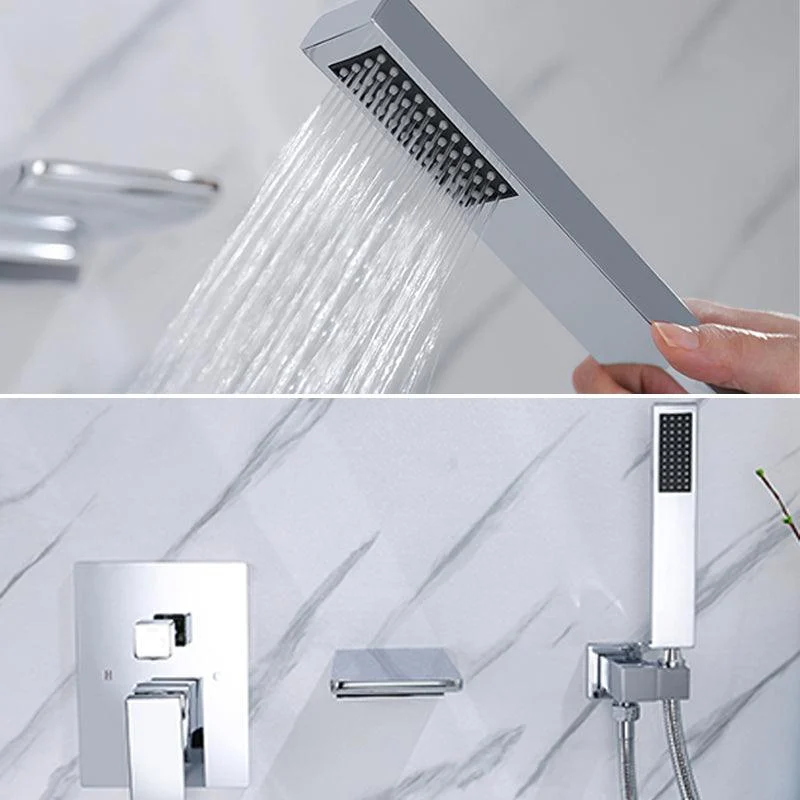 Modern Wall Mounted Metal Tub Filler Low Arc Bathroom Tap -Bathlova