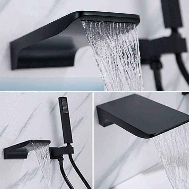 Modern Wall Mounted Metal Tub Filler Low Arc Bathroom Tap -Bathlova