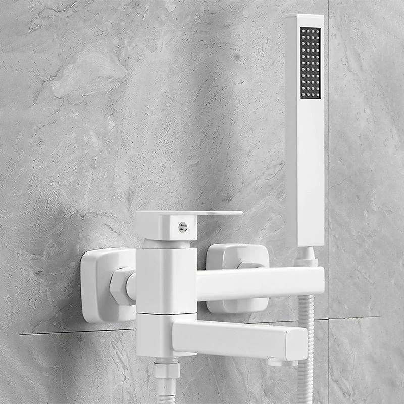 Modern Wall Mounted Metal Tub Filler Low Arc Swivel Bathroom Tap -Bathlova